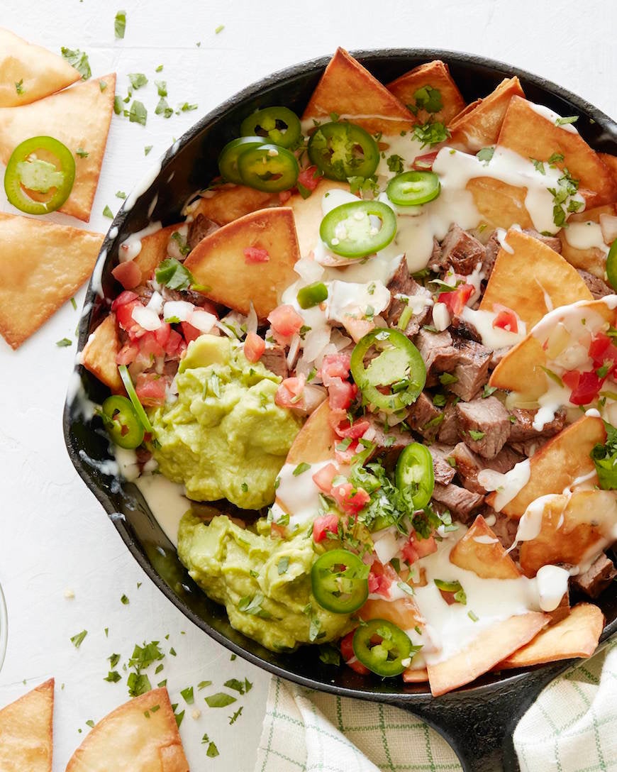 Carne Asado Skillet Nachos