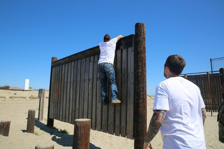 Me trying to clear the low-wall on the SEAL O-Course