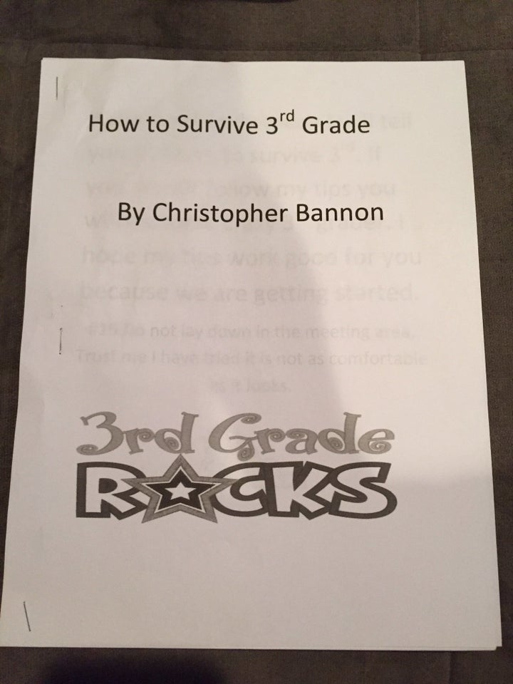 Inspired by a book, 8-year-old Christopher Bannon wrote a school survival guide for his fellow third-graders.