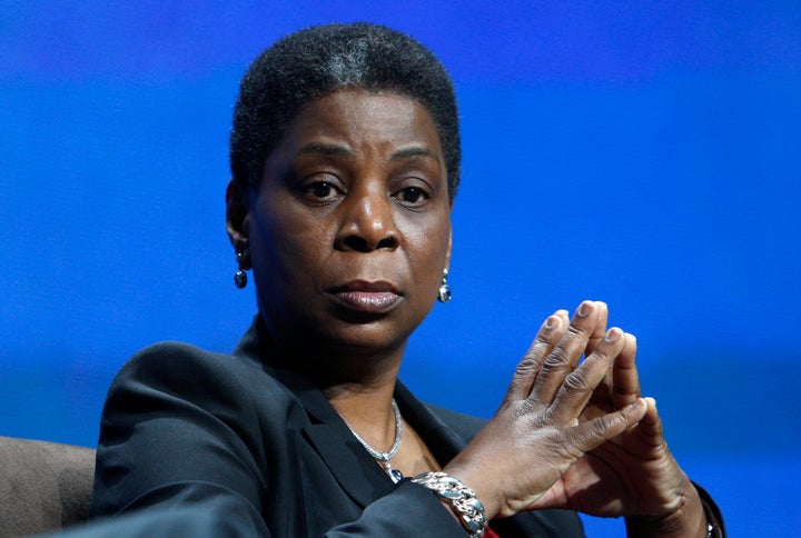 Xerox chairman and CEO Ursula Burns is seen at the 2012 International Consumer Electronics Show in Las Vegas, Jan. 11, 2012. The company <a href="https://www.xerox.com/en-us/about/executive-leadership/ceo" target="_blank" role="link" class=" js-entry-link cet-external-link" data-vars-item-name="refers to Burns" data-vars-item-type="text" data-vars-unit-name="57e98908e4b024a52d29b0e8" data-vars-unit-type="buzz_body" data-vars-target-content-id="https://www.xerox.com/en-us/about/executive-leadership/ceo" data-vars-target-content-type="url" data-vars-type="web_external_link" data-vars-subunit-name="article_body" data-vars-subunit-type="component" data-vars-position-in-subunit="13">refers to Burns</a> as "chairman" rather than "chairwoman."