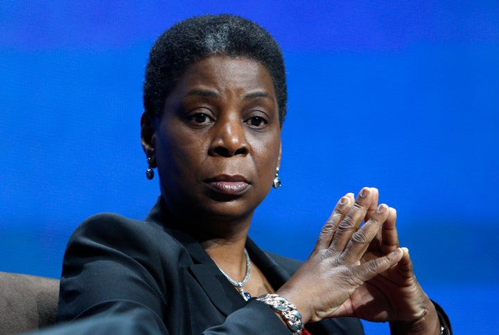 Xerox chairman and CEO Ursula Burns is seen at the 2012 International Consumer Electronics Show in Las Vegas, Jan. 11, 2012. The company refers to Burns as "chairman" rather than "chairwoman."