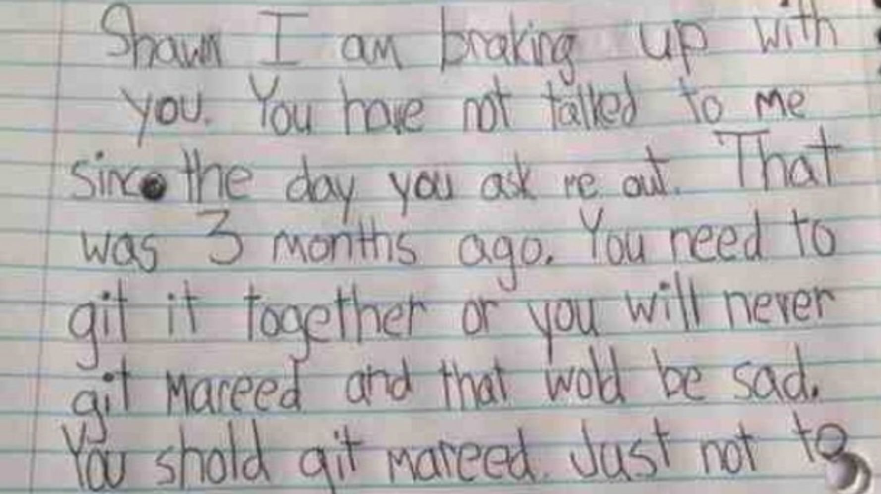 10 Breakup Notes From Kids Who Want Nothing To Do With Love | HuffPost Life