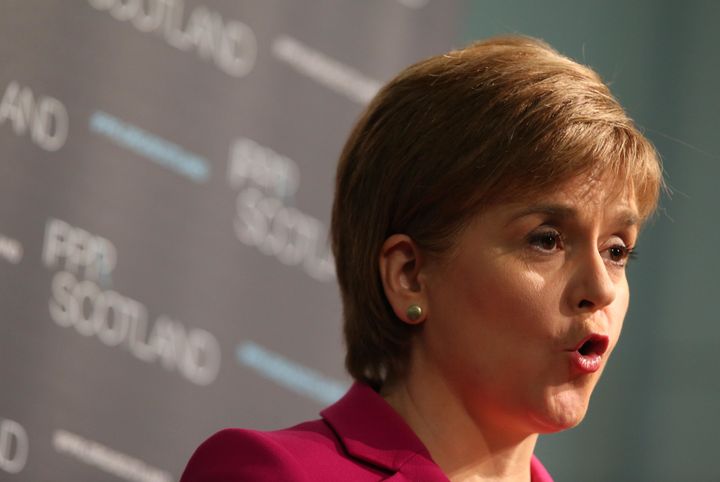 POOL New / ReutersCredit URLCaptionImage Description (Not shown on published page)Scotland's First Minister Nicola Sturgeon speaks at the conference of the Institute for Public Policy Research (IPPR) think tank in Edinburgh, Scotland July 25, 2016.