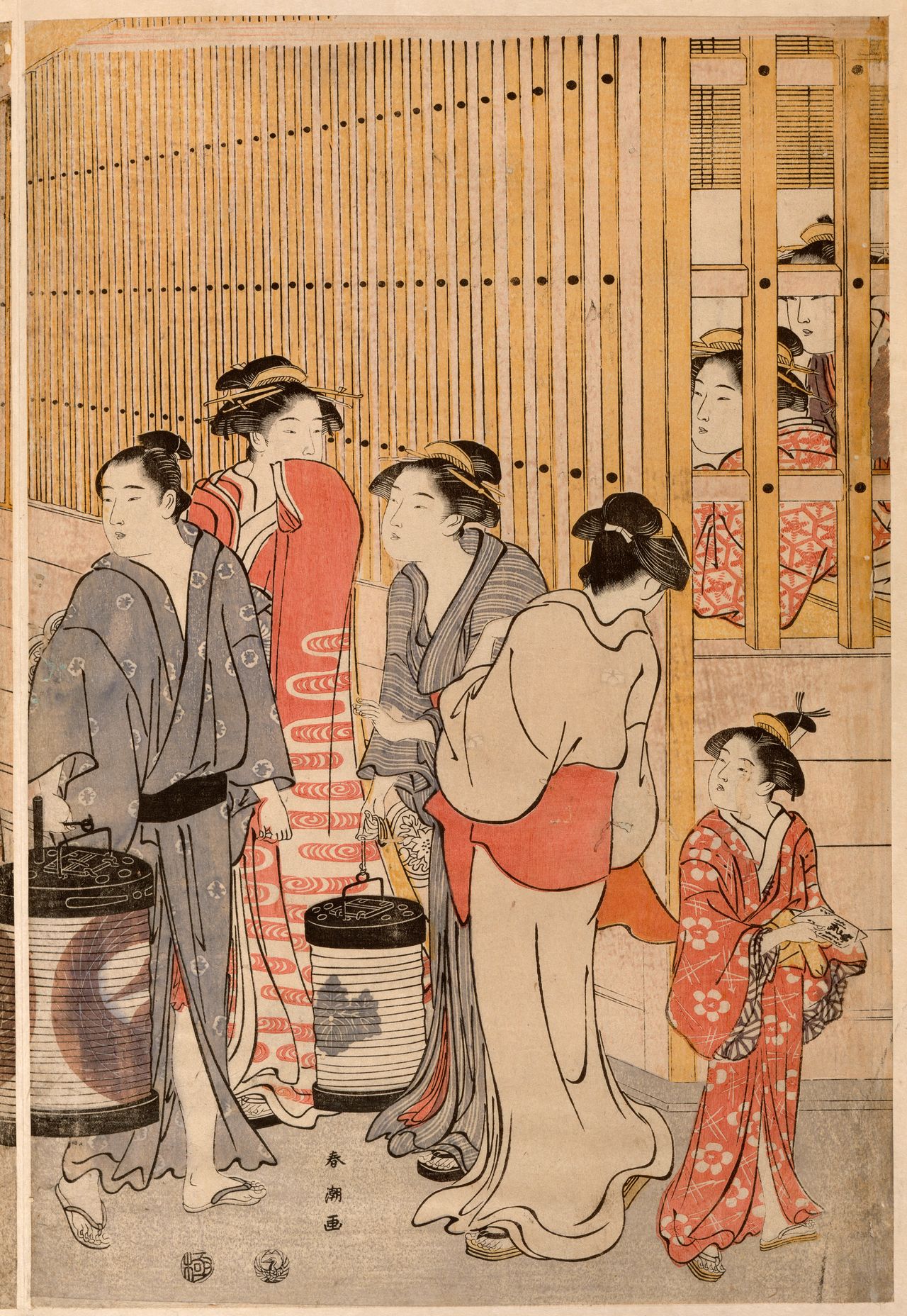 Katsukawa Shuncho, "Edocho, in the district of Yoshiwara," 1791-1793