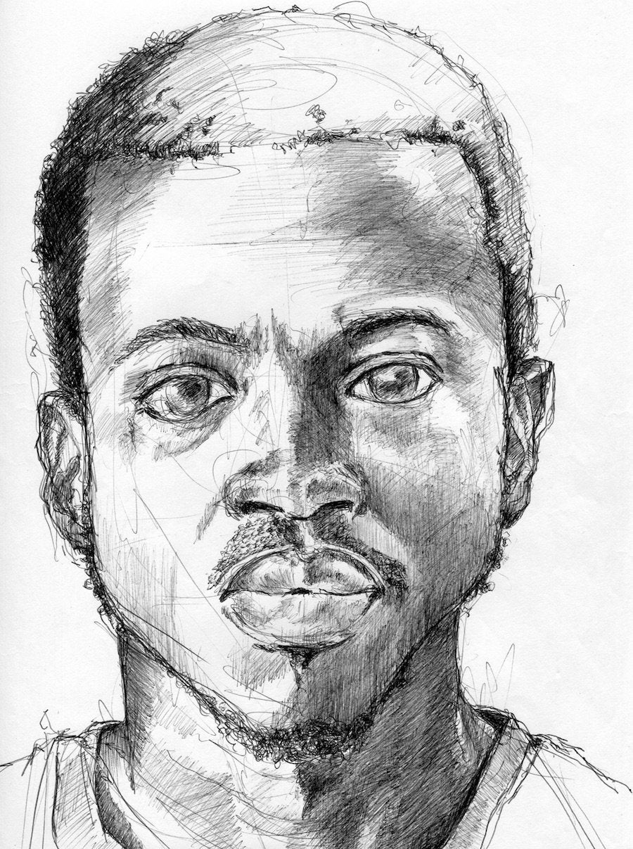 José Alvarez (D.O.P.A.) Brahima, Ivory Coast, 2012, Ballpoint pen on paper