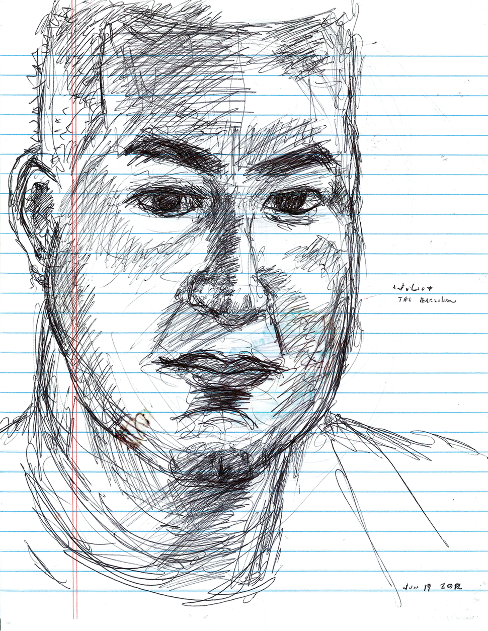 José Alvarez (D.O.P.A.) Julio, Brazil, 2012, Ballpoint pen on paper