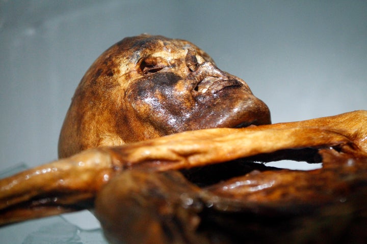 Otzi on display at a museum in Bolzano, Italy, on Feb. 28, 2011.