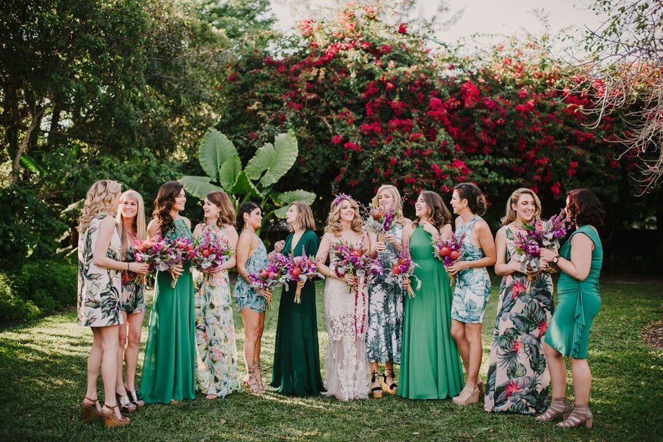 Bridal parties with different 2025 dresses