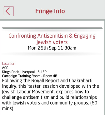 The event she was filmed at was an activist training session on challenging anti-Semitism