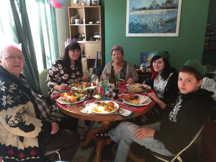 (L-R) Emily's grandfather Gary, friend Kim, grandmother Christine, Emily and her brother Elliot.