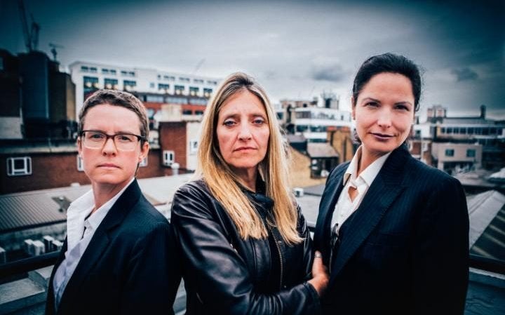 Louise Shorter flanked by two further members of the team, Jo and Tracy