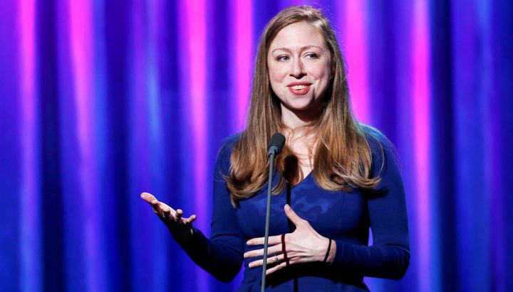 Chelsea Clinton speaks to guests during the Clinton Global Citizen Award in New York on Sept. 19.