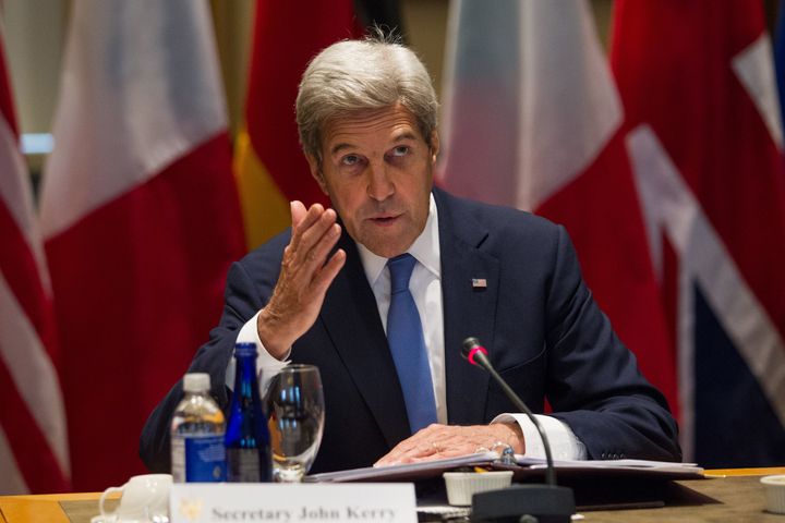 US Secretary of State John Kerry makes opening remarks during a ministerial meeting at Tufts University in Medford, Massachusetts on September 24, 2016.