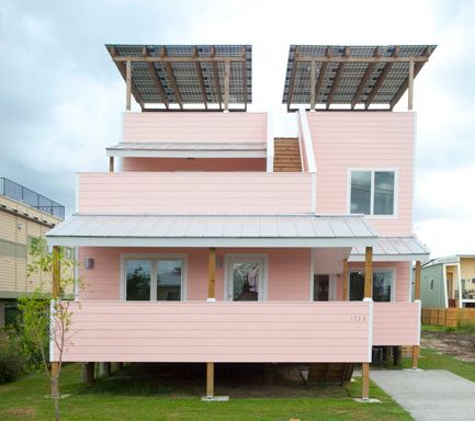 The duplex Frank Gehry designed for Brad Pitt's Make It Right Foundation