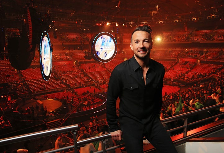 Hillsong NYC Pastor Carl Lentz pictured backstage at the Hillsong Conference at Allphones Arena in Sydney, New South Wales.&n