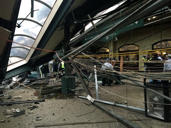 A roof at the terminal collapsed in the train crash.