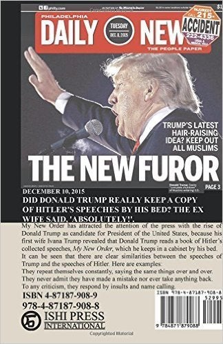 The revised back cover of <i>My New Order</i> features Donald Trump.<i></i>