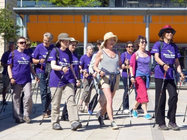 Nordic walking with Penny Brohn. 