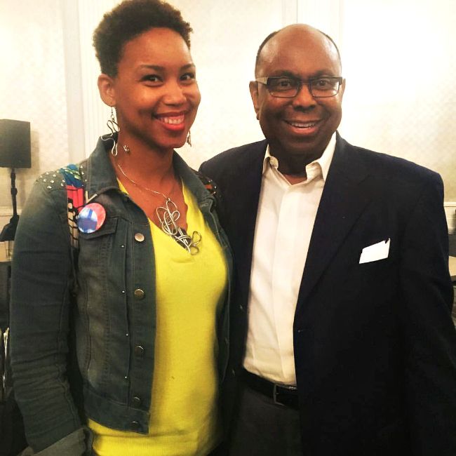Sandria Washington, a guest of the Titans of Industry Chicago event, and panelist Dr. Pickard.