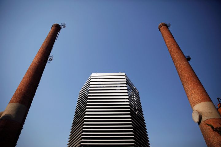 Daan Roosegaarde's Smog Free Tower, seen in Beijing on Thursday.