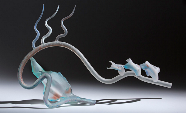 Ginny Ruffner (American, born 1952), Anatomy of the Ear, circa 1986. Lampworked glass with pastel, 16 × 24 × 7 inches. Tacoma