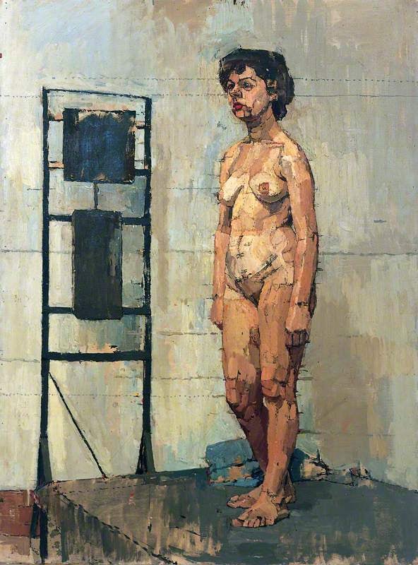 Euan Uglow, Female Figure Standing by a Heater, 1952