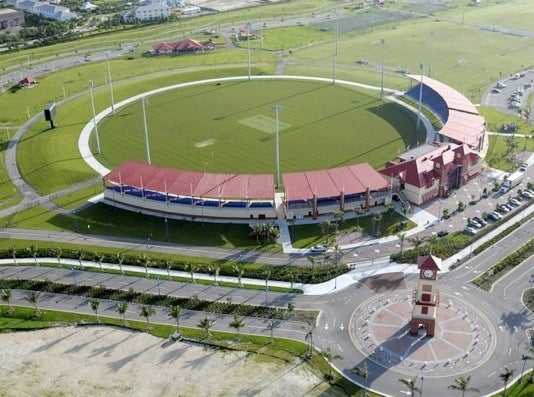 Aerial view of the Central Broward Regional Park cricket stadium.