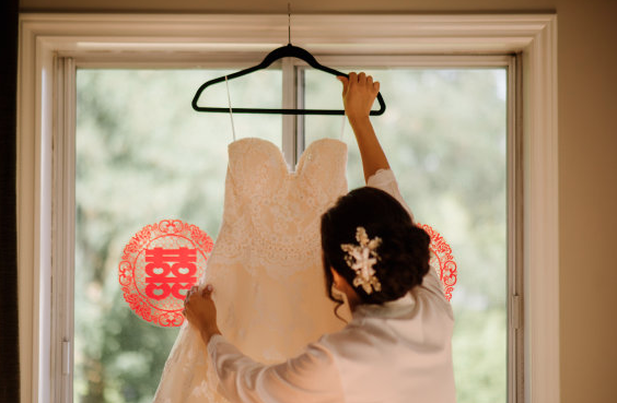 <strong>The dress before disaster struck</strong>