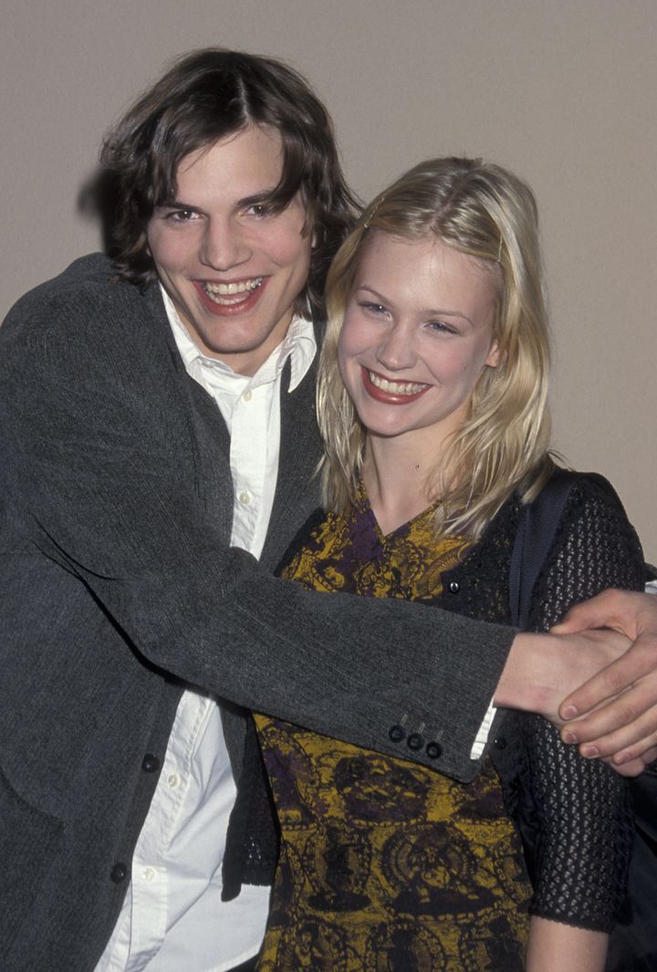 Ashton Kutcher and January Jones in January 1999.