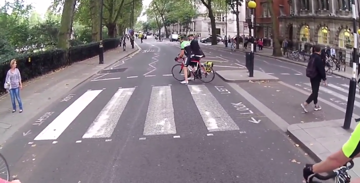 Despite repeated attempts, the bike-riding man was unable to escape the scene