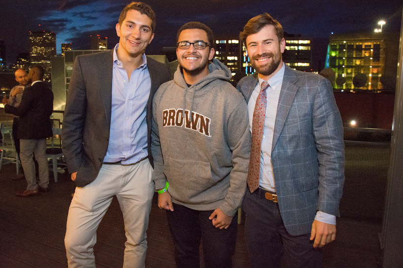 Bilal Lafta wearing a proud smile between his mentors, Dan (left) and Andy (right).