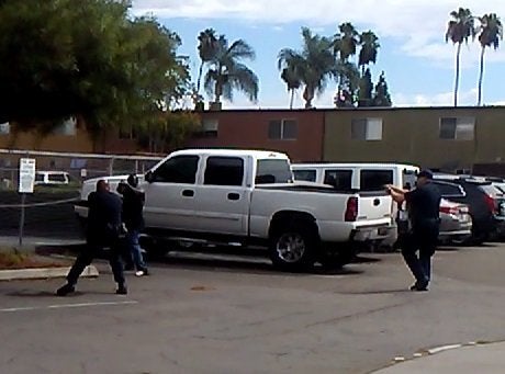 The single frame of video initially released by El Cajon police in the shooting death of Alfred Olango.