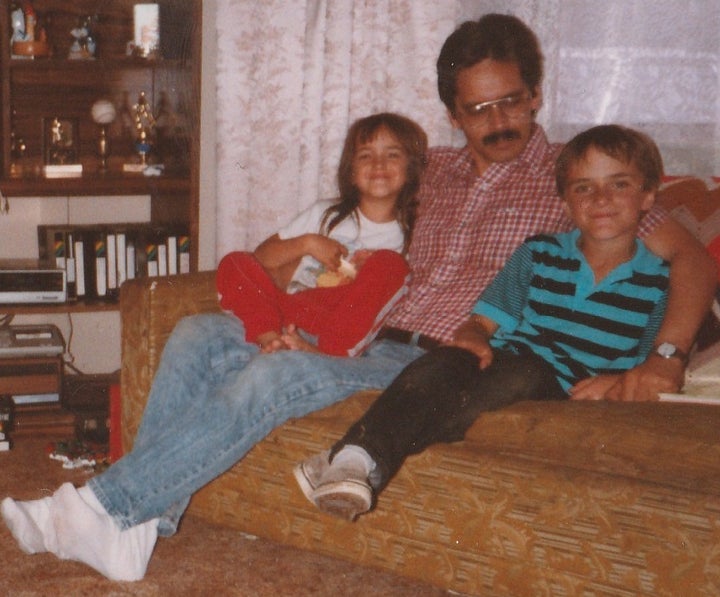 The author with her sister and father.