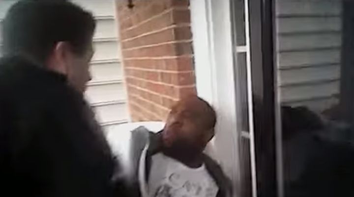 A screenshot of Dejuan Yourse's arrest, filmed by a responding officer's body camera.