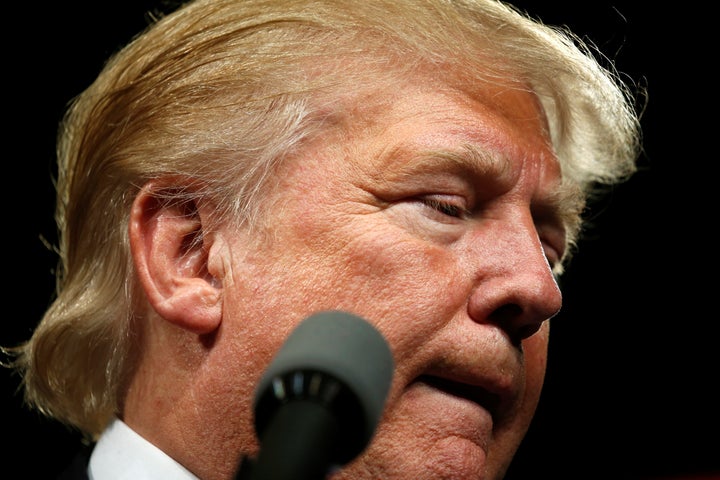 Republican presidential nominee Donald Trump holds a rally with supporters at the Suburban Collection Showplace in Novi, Mich