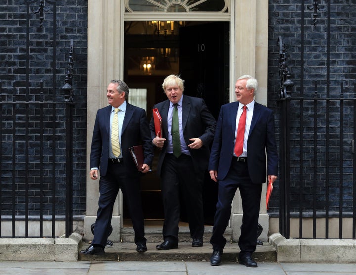 Dr Liam Fox, Boris Johnson and David Davis