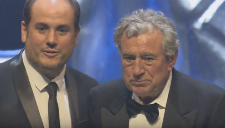 <strong>Terry's son Bill tearfully thanked the audience on his behalf</strong>