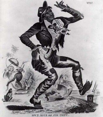 Picture from 1832 Playbill of Thomas D. Rice as "Jim Crow"