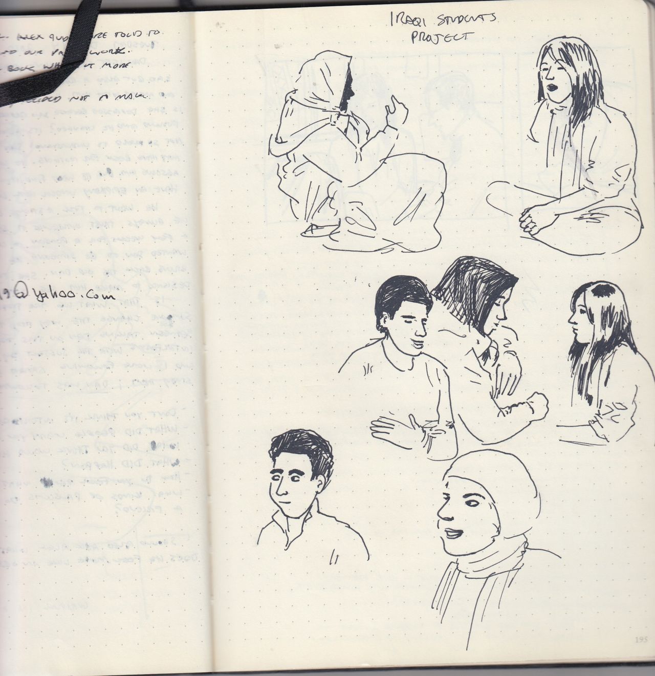 Sketches of students from the Iraqi Student Project, a nonprofit that prepares Iraqi students for undergraduate study in the U.S.