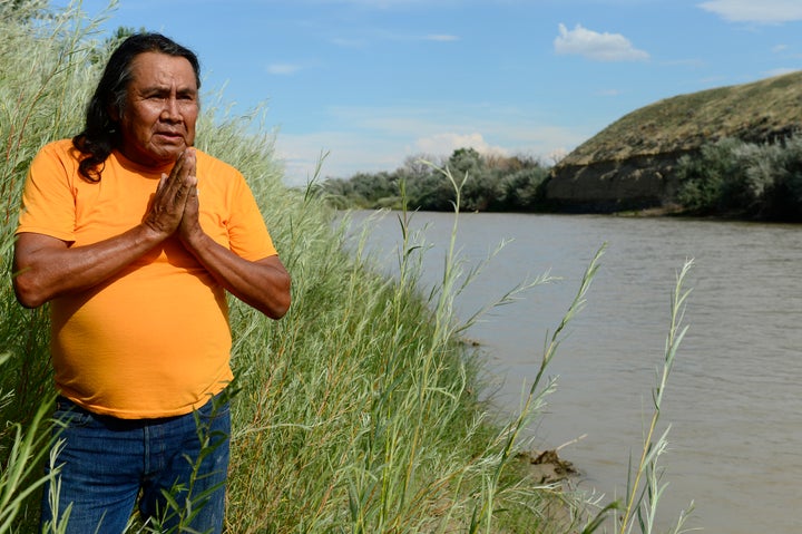 Roy Etcitty looks out over the San Juan River while reflecting on what the river means to him August 15, 2015. Etcitty,