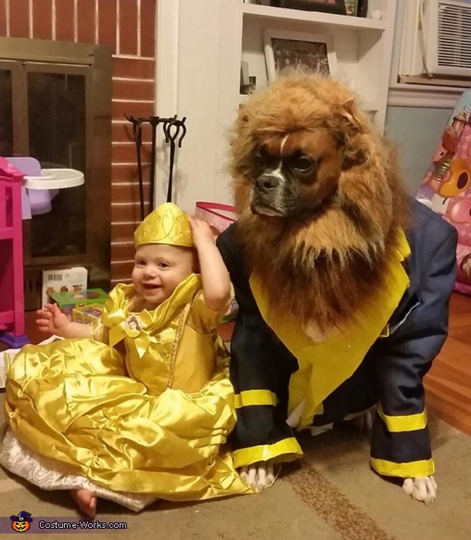 Matching dog shop and baby costumes