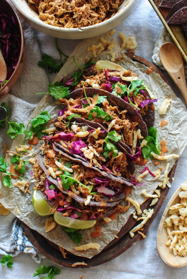 Slow Cooked Pulled Pork BBQ Crunchy Tacos