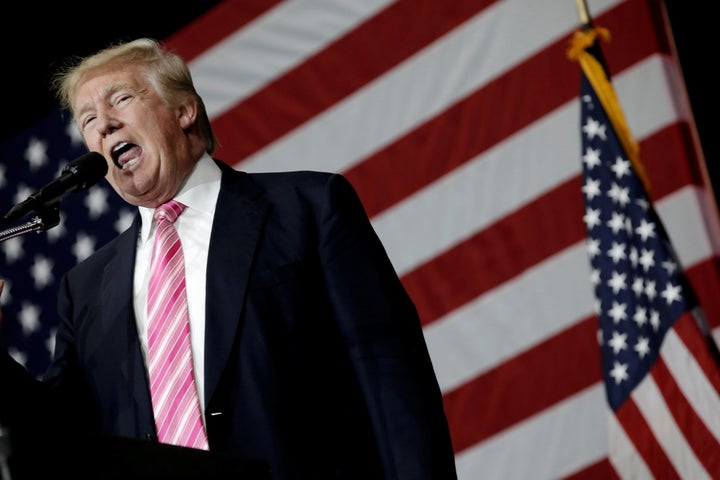 Republican presidential nominee Donald Trump speaks at a campaign rally in Manheim, Pennsylvania, on Oct. 1. The digital activist group Avaaz has started a global campaign to help American ex-pat voters cast ballots in the hope of helping to swing the election against Trump.