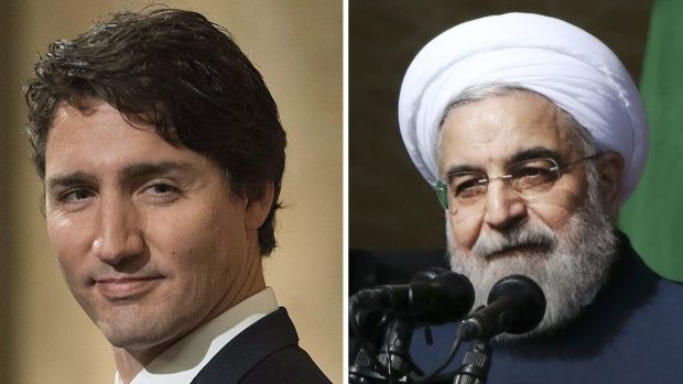 Prime Minister Justin Trudeau (Left) promised to re-engage with Iran during his campaign election. Iran’s president, Hassan Rouhani (Right) has considerably improved relations with the West.