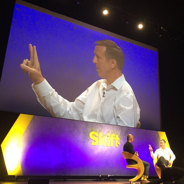 Skift CEO Rafat Ali interviewing Marriott International President, Inc. CEO Arne Sorenson at Skift Global Forum 2016, held at NYC's Lincoln Center.