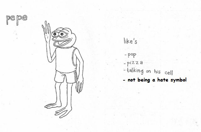 Pepe as pictured in Matt Furie’s original comic, “Boys Club,” with additional text.