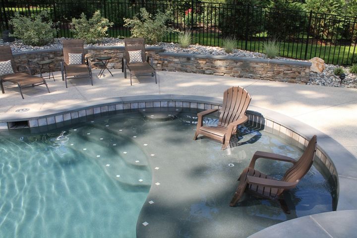Backyard Pool With Baja Shelves