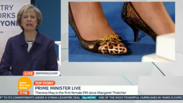 May said people don't focus on Boris Johnson's shoes