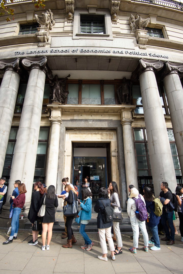 Freshers arrive for registration at the LSE