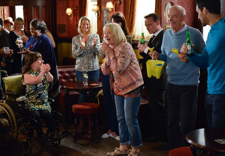 <strong>The market traders throw the couple a surprise farewell party </strong>